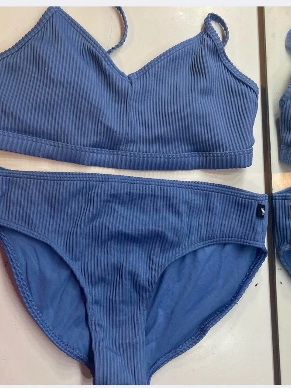 abercrombie kids Light Blue Ribbed Swim Set